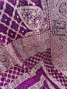 Pure Georgette Saree x Bandhej x Shade of Purple