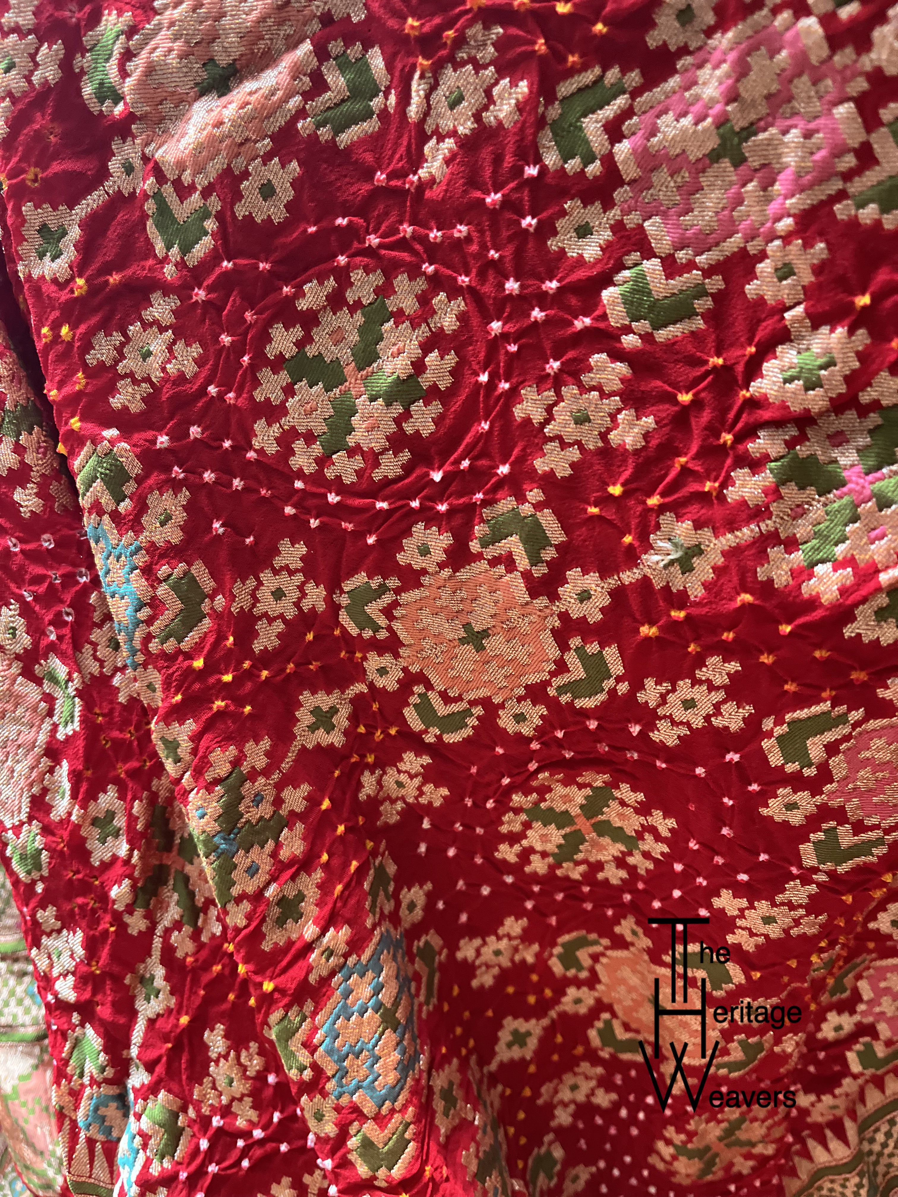 Pure Georgette Dupatta x Rai Bandhej x Patola x Red