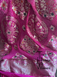 Pure Georgette Dupatta x Bandhej x Pink