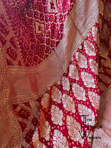 Pure Georgette Saree x Bandhej x Shade of Red