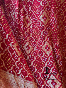 Pure Georgette Saree x Bandhej x Shade of Red