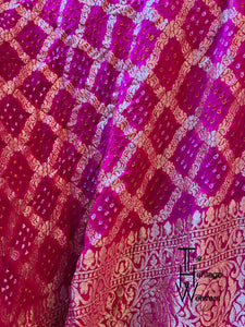 Pure Georgette Saree x Bandhej x Shade of Pink