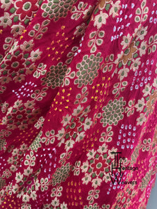 Pure Georgette Saree x Patola x Shade of Pink (Strawberry Pink)