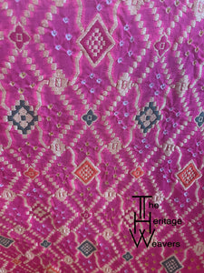 Pure Georgette Dupatta x Bandhej x Minakari x Shade of Pink (Candy Pink)