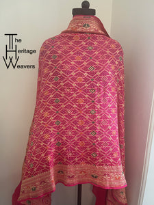 Pure Georgette Dupatta x Bandhej x Minakari x Shade of Pink (Candy Pink)