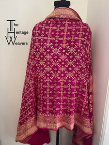 Pure Georgette Dupatta x Bandhej x Minakari x Shade of Pink