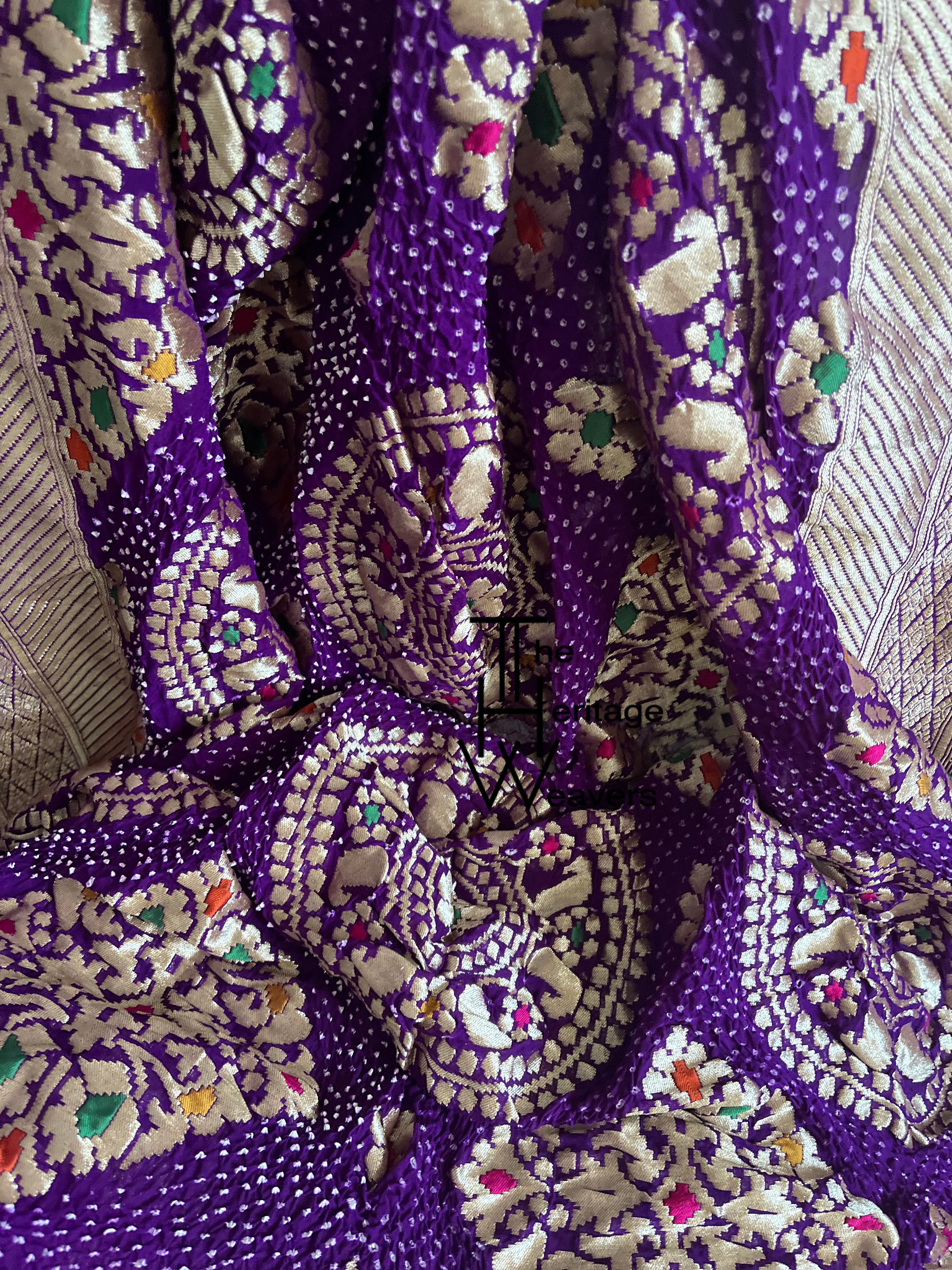 Pure Georgette Dupatta x Bandhej x Purple