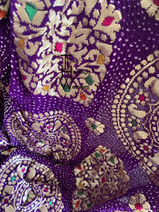 Pure Georgette Dupatta x Bandhej x Purple