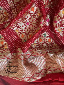 Pure Georgette Dupatta x Bandhej x Red