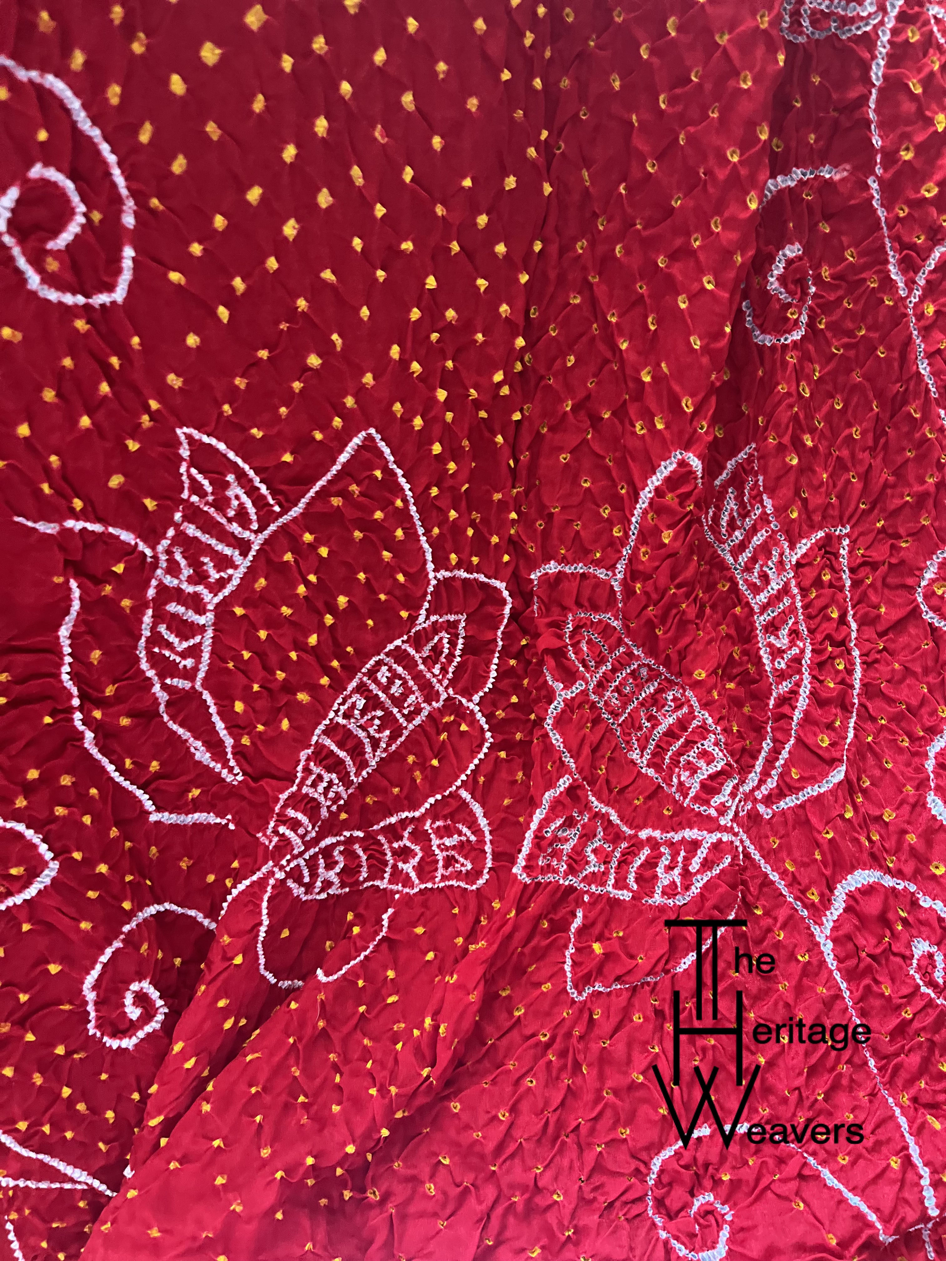 Pure Gajji Silk Dupatta x Bandhej x Tissue Pallu x Red