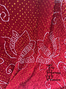 Pure Gajji Silk Dupatta x Bandhej x Tissue Pallu x Red