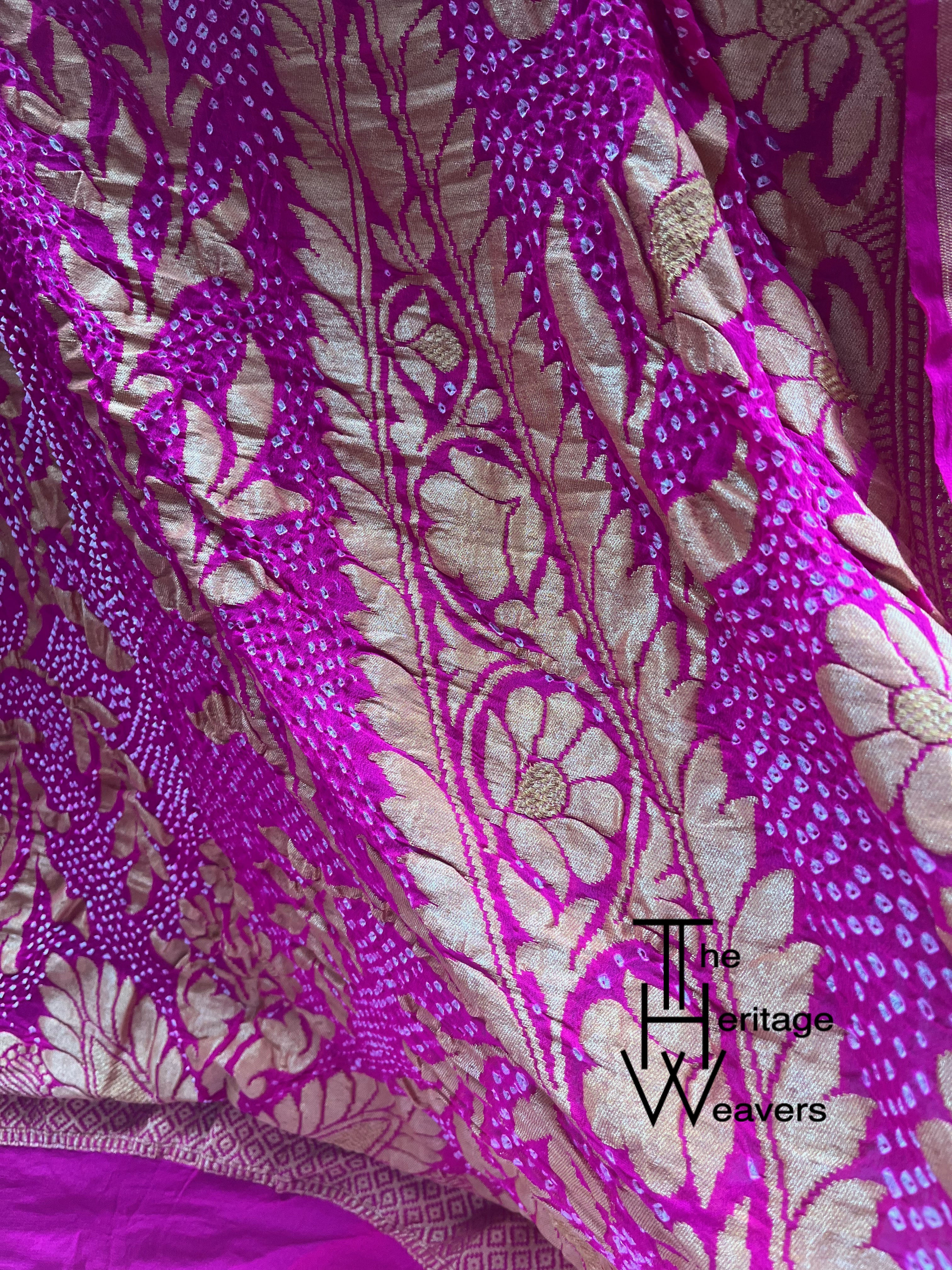 Georgette Dupatta x Rai Bandhej x Paisley x Shade of Pink