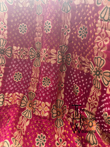 Pure Georgette Dupatta x Rai Bandhej x Paithani Border x Gharchola x Pink