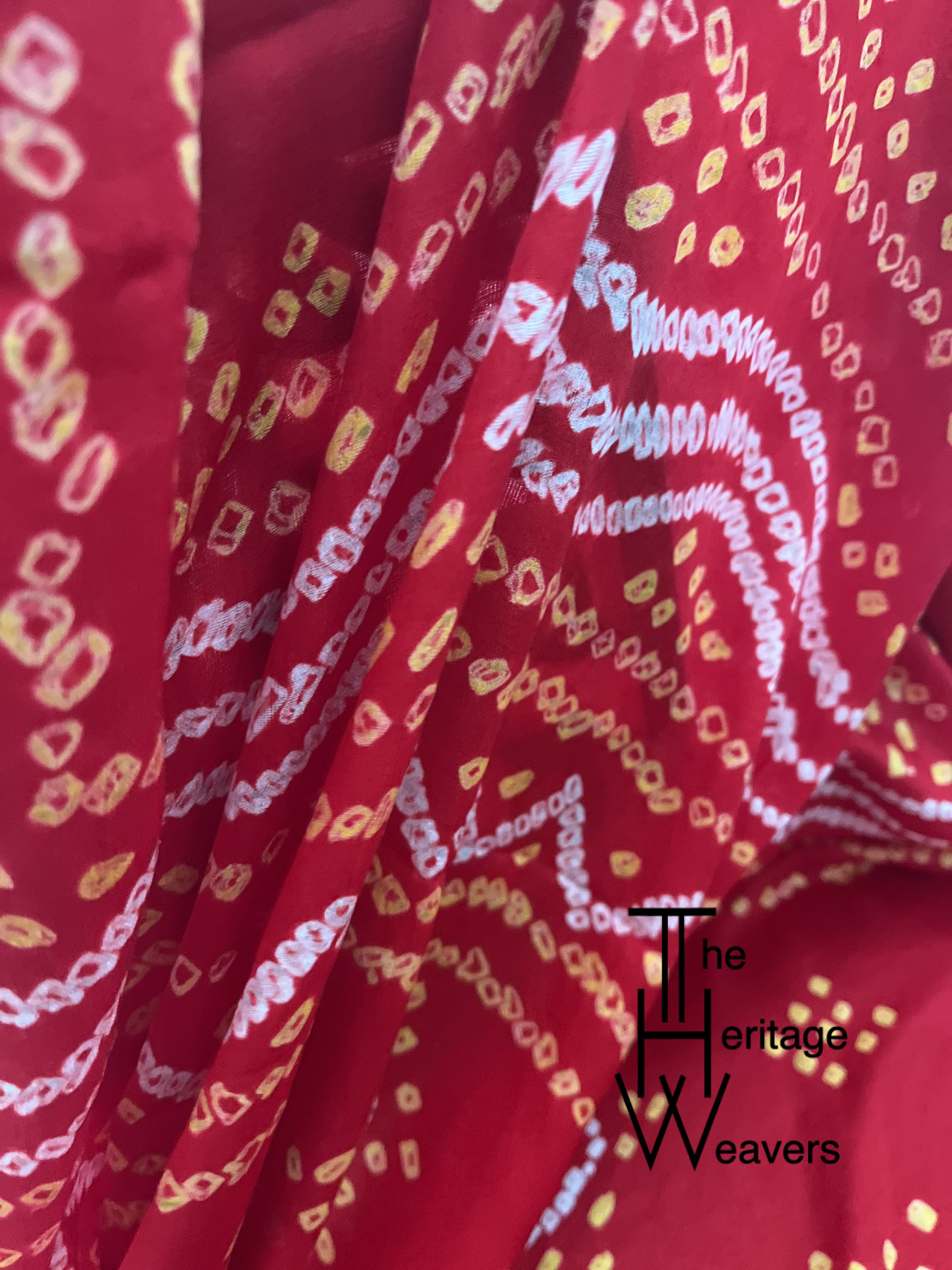 Pure Gajji Dupatta x Bandhej x Tissue Pallu x Red